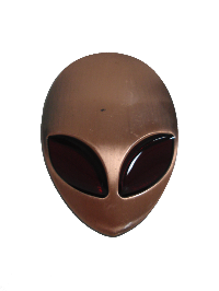 Шильдик металл Инопланетянин, бронза, красные глаза