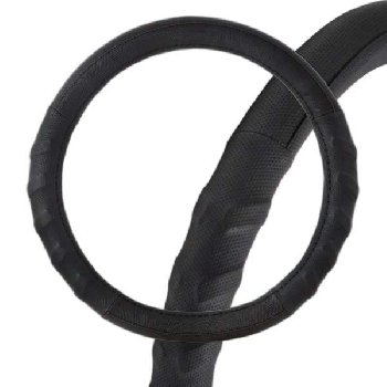 Оплетка экокожа с рельефными вставками Touch-2 , L (39-41 см) Черная  SKYWAY S01102131