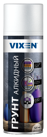 Грунт алкидный универсальный, 520 мл, спрей, БЕЛЫЙ, VX21000 VIXEN (уп.12шт)