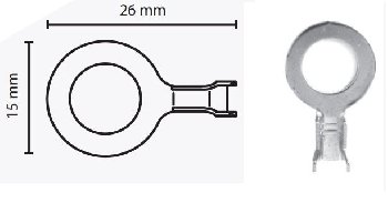 Клемма кольцевая массы латунь луженая D 8.2*26*1.5-2.5мм, шт  
