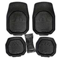 Коврики Полиуретан 5 пр (п:78*55см,з:48*51см,с:26*60см) ванночки, Rain-4, Черный, к-т SW  S01702058