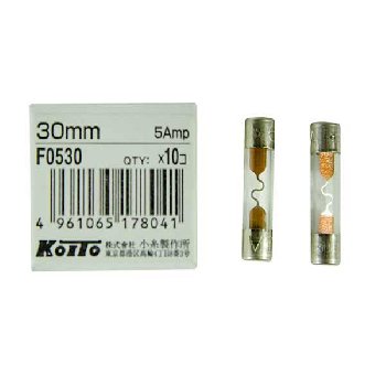 Предохранитель стеклянный 6*30мм,  5А, шт. KOITO F0530  (уп.10 шт.) 
