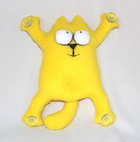 Игрушка в машину на присосках Кот Snoogy, 23*27см, желтый