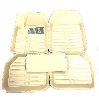 Коврики Экокожа 5 предметов (2п+2з+перемычка) с подпяточником, Бежевый, к-т