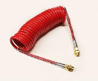 Шланг пневматический спиральный, полиамид, фитинги М22, с пружиной, длина 7.5 метров, красный