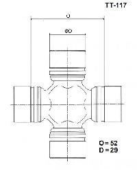 Крестовина (универсальный шарнир)  GUT  17   TOYO   TT-117/UJ-230 Matsuba (без тавотницы)