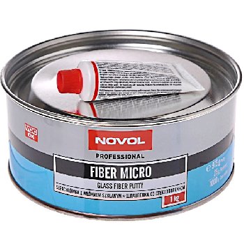 Шпатлёвка со стекловолокном Микро FIBER MICRO 1.0 кг. (1233) NOVOL УЦЕНКА (дефект уп-ки)