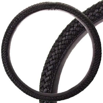Оплетка кожа плетеная Real-7, M (37-39 см), Черная SKYWAY S01108011   (1/25)