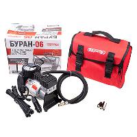 Компрессор метал корпус БУРАН-06 Hi-tech, 12V, 45л/мин;10атм,сумка,фонарь  SKYWAY S02001008 (1/8)