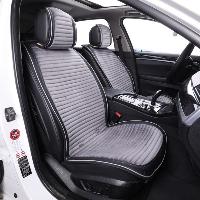 Накидки алькантара, антискользящая основа, передний ряд, LINE-R, СЕРЫЕ с белым кантом, 2шт, к-т