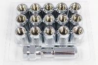 Гайки 12*1.25, набор (16 шт.+ переходник) для литья, под шестигр, NISSAN, ХРОМ, к-т
