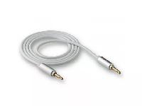 Кабель AUX (mini jack 3.5 mm) стальной штекер, плоский, 1м, белый, в пакете, WCA-245       