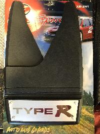 Брызговик фигурный черный, надпись TYPE R, с металлической планкой, (2 шт), к-т   XB-241 