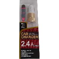 Адаптер прикуривателя + USB кабель/ разъем Android / iPhone, белая/цветная  ES/RH-12