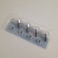 Болт номера большой Белый-Белый / ХРОМ, 4шт., блистер, к-т  (уп.100 к-тов)