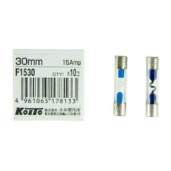 Предохранитель стеклянный 6*30мм, 15 А, шт.  KOITO (уп.10 шт.) F1530