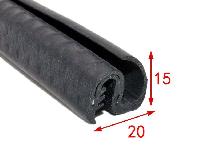 Уплотнитель резиновый для края двери армированный, 80 см*2шт, к-т