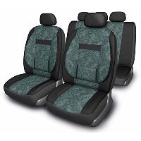Чехлы жаккард, салон (11 пр) поясничный упор PROTECT Plus-1, Черный-Бирюзово-серый SKYWAY S01301036
