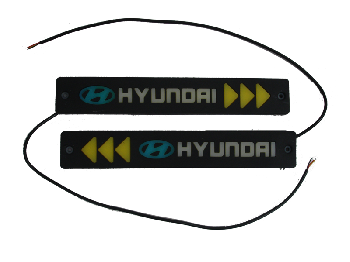 Ходовые огни диодные COB гибкие водонепроницаемые 12V, надпись цветная HYUNDAY (2 шт), к-т 