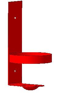 Кронштейн для огнетушителя настенный с кольцом (ОП 1/ ОП 2) красный