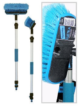 Щетка для мойки (под шланг) телескопическая  75-130см, с клапаном Black&Blue (ВВ602) (1/12)
