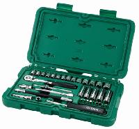 Набор инструментов 1/4" ( 36 предметов) головки 3.5-14 мм, трещотка, биты, кейс 09001 SATA  (1/12)