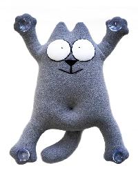 Игрушка в машину на присосках Кот Snoogy, 23*27см, серый