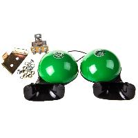 Сигнал электрический 12V Улитка D120мм,115 Db, зеленый MESHUBA (высокий+низкий), к-т SKYWAY (1/12