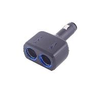 Адаптер прикуривателя 2 разъема, неподвижный штекер на корпусе, черный, 12/24V  S02301017 SKYWAY