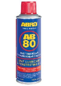 Смазка проникающая с тефлоном AB-80, 210мл, спрей ABRO AB-80-210 (1/12) (аналог WD-40)
