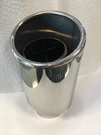 Насадка на глушитель d60D100 L180 мм, округлый край, овал, свисток, хром TM-333 