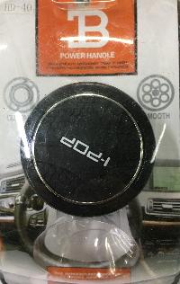 Ручкa на руль Лентяйка (спинер) круглая черная, рельеф соты, надпись хром iPOP