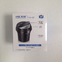 Пепельница-стакан пластик, синяя подсветка крышки, разветвитель USB 3.1A 12/24V ,черная  HSC YC-29