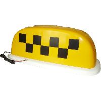 Знак TAXI на крышу магнитный с подсветкой 12V, желтый, рисунок шашки (TX-SM-Y)  Россия (уп.15 шт)