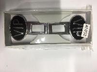 Заглушка ремня безопасности металлическая овальная, черная-хром VIP (картон), 2 шт, к-т AF002/ KL395