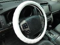 Оплетка экокожа L (39-41 см) Белая, QSX-2016