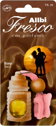 Ароматизатор подвесной жидкий флакон стекло/дерево Alibi Fresco Секси FS-19 (1/12)