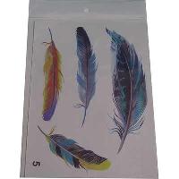 Наклейка декоративная Перо цветное (набор 4 шт), к-т   3D-N5