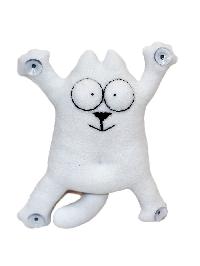 Игрушка в машину на присосках Кот Snoogy, 23*27см, белый