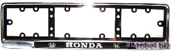 Рамка номера металлическая, хром HONDA (2 шт), к-т    (уп.20 к-тов)  