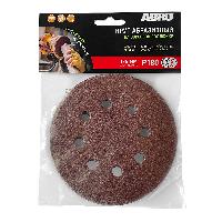 Круг шлифовальный самозацепляемый D125 мм, 8 отв, P 180 (уп 5 шт)  к-т   ABRO VD-125A180-RE