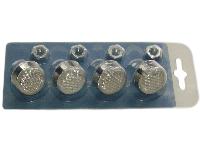 Болт номера большой Короткий Белый-Белый / ХРОМ, 4шт., блистер, к-т  (уп.100 к-тов)