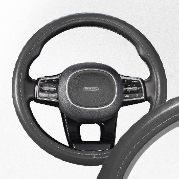 Оплетка экокожа Top-12 M (37-39 см) Серая  S01102501 SKYWAY