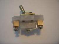 Кнопка-тумблер металлический, 2 контакта, белый корпус/ ВК26А2