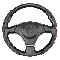 Накладки на руль экокожа Design, черные с красной строчкой, к-т SKYWAY S01112001