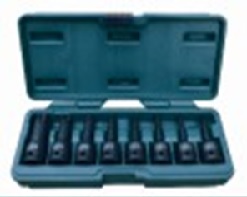 Наконечники 1/2" L100мм со вставкой TORX ( 8 предметов) T 30-90, ударные, кейс, к-т  08028 TStop