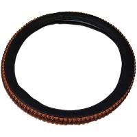 Оплетка экокожа/ ткань объемная M (37-39 см) Черная / Коричневая  (31625)