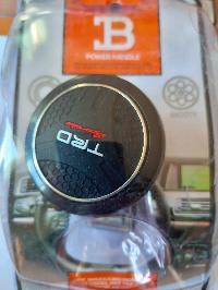 Ручкa на руль Лентяйка (спинер) круглая черная, рельеф соты, надпись белая TRD