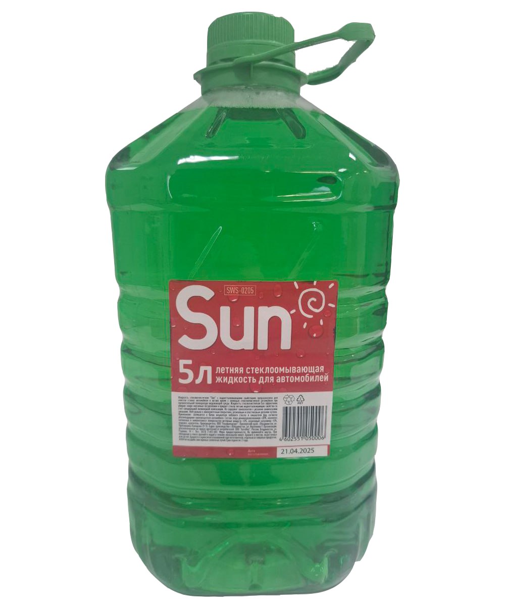 Омыватель стекла летний  (Стеклоомывающая жидкость) SUN 5л (1/4) 