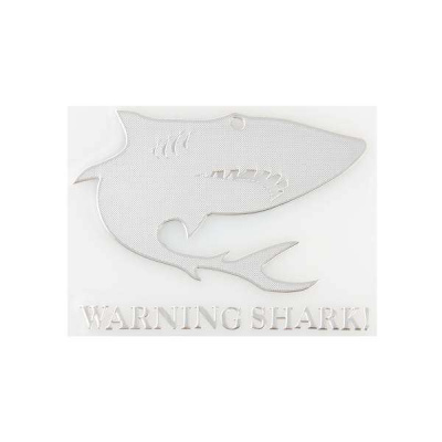 Наклейка металлизированная АКУЛА (WARNING SHARK), 55*30мм, серебро SKYWAY (SNO.168 GREY)